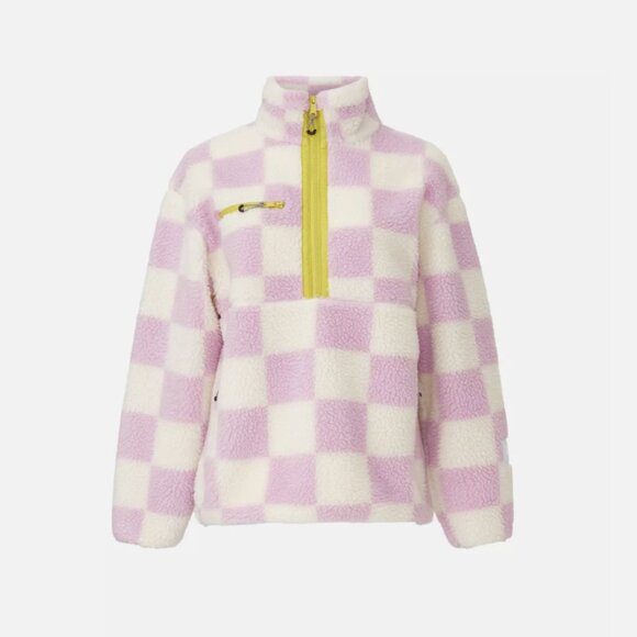 Levi's Jacquard Checker Fragrant Lilac Half-Zip Monty Sherpa Pullover - Picture 5 of 8